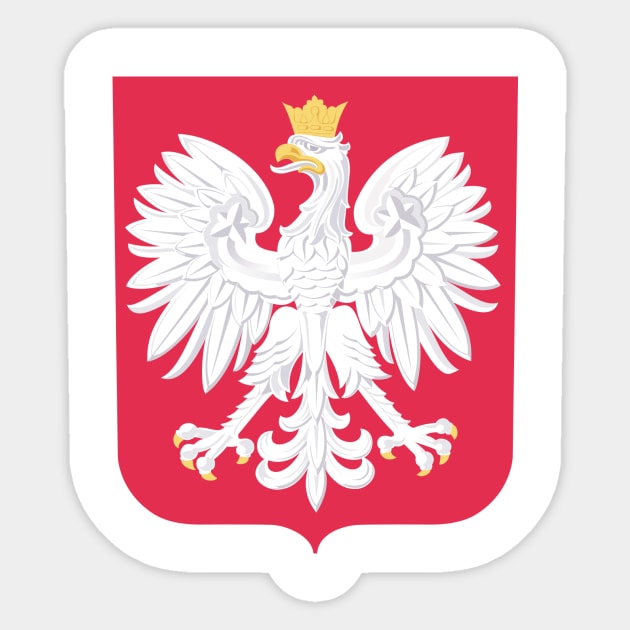 Coat of arms of Poland Sticker by Wickedcartoons